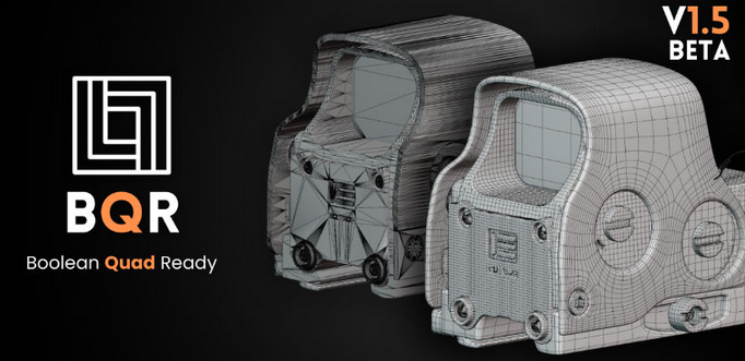 Blender布尔建模优化插件BQR Boolean Quad Ready V1.5，专注四边形网格优化，提升建模效率。