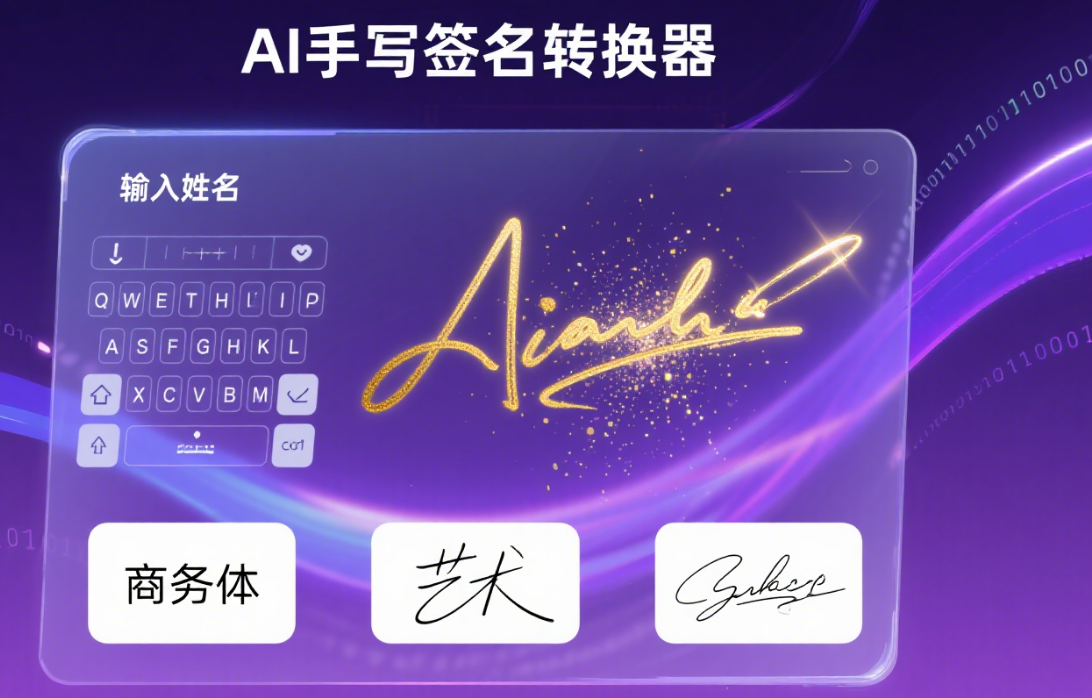 AI手写签名转换神器，姓名一键变超酷手写签名！