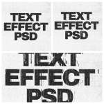 PS样机设计素材|破损噪点艺术字体毛边纹理做旧复古文字效果模版20款