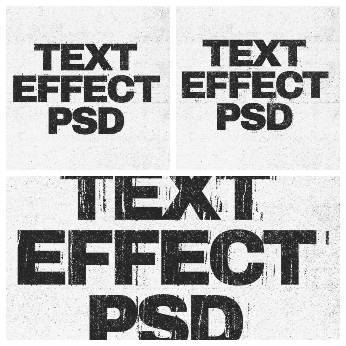 PS样机设计素材|破损噪点艺术字体毛边纹理做旧复古文字效果模版20款