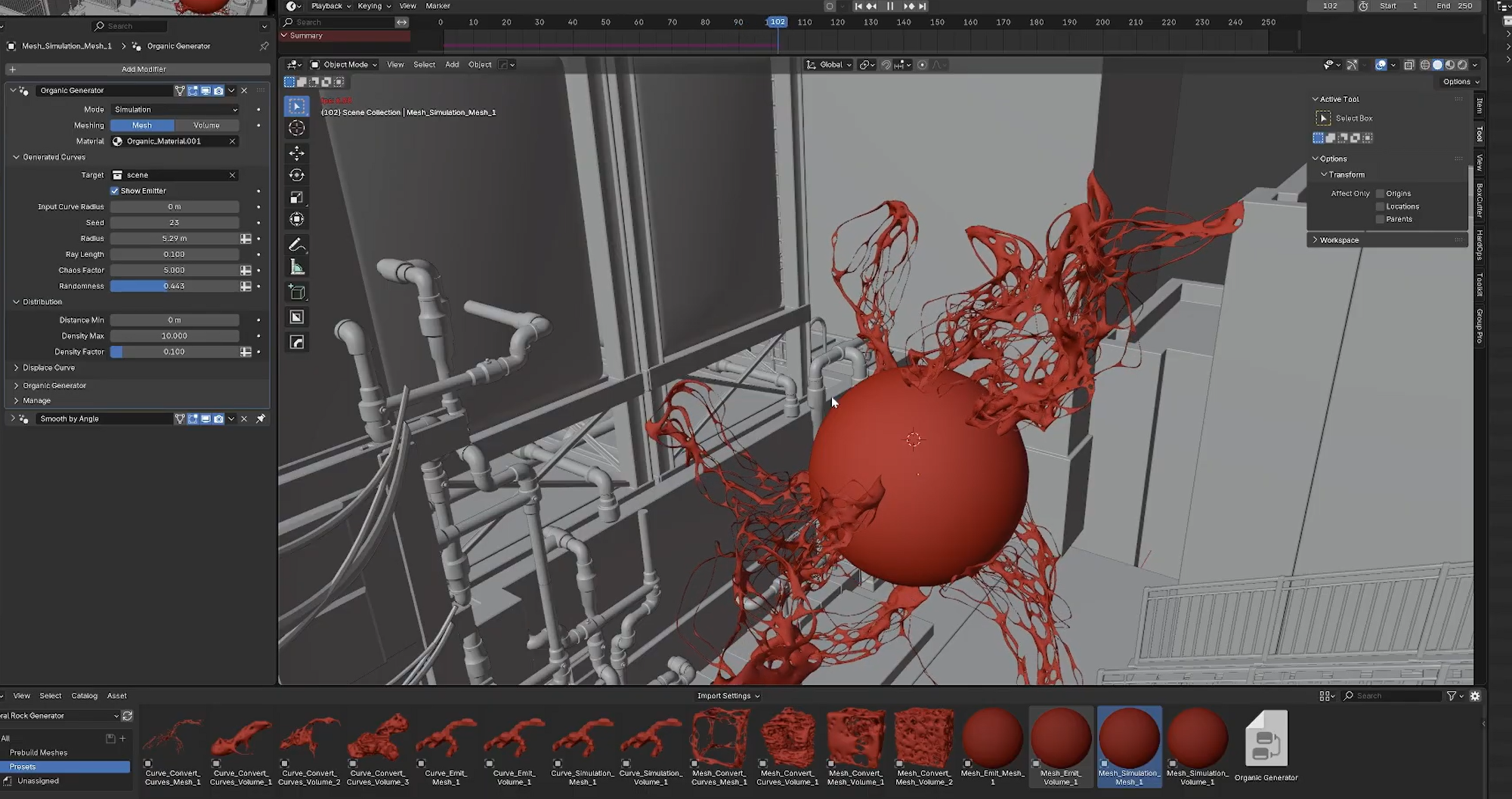Blender概念抽象有机体模型资产生成器预设： Organic Generator V1.0附使用教程