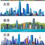 【国风典藏】西安/重庆/天津 城市地标建筑AI矢量设计素材合集(超百款场景插画与免扣元素)
