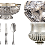 【巴洛克典藏】57款Vintage欧式华丽银器PNG免扣设计素材合集(银壶/餐具/刀叉/首饰/烛台)
