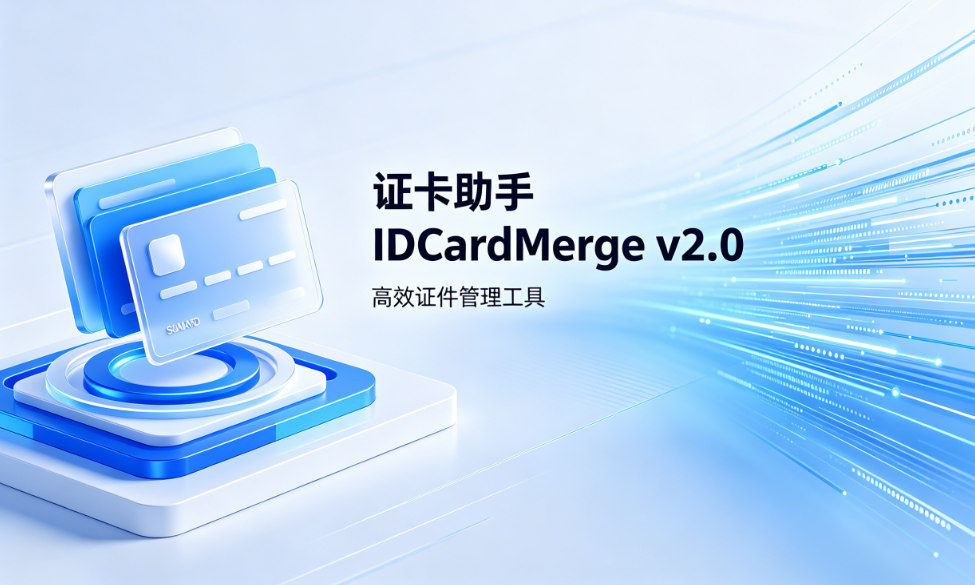 图文店必备证卡助手IDCardMerge v2.0：一键合并身份证正反面，排版打印从此告别手动对齐