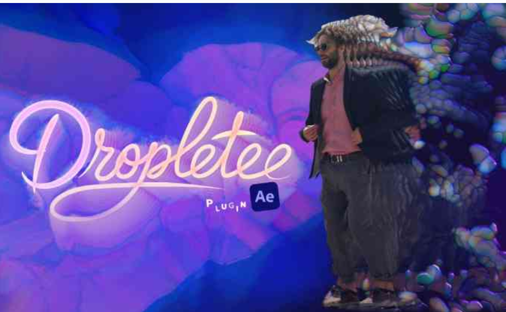 AE液态扭曲拖尾彩虹特效插件 Dropletee V1.0.10：WebGPU实时渲染，一秒做出流动液体效果